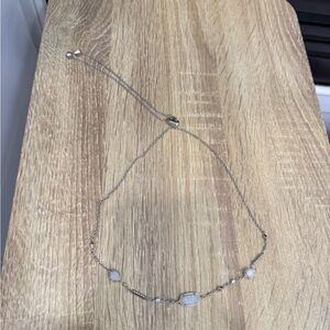 Kendra Scott Adjustable Iridescent Drusy Silver Necklace